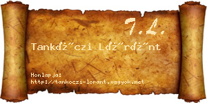 Tankóczi Lóránt névjegykártya